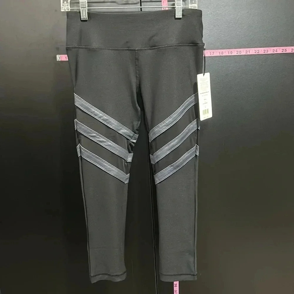 90° By Reflex High waist Capri  athletic leggings, mesh accents moisture wicking